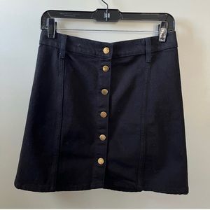 NWOT Reformation Jean Black Mini Skirt SZ 4